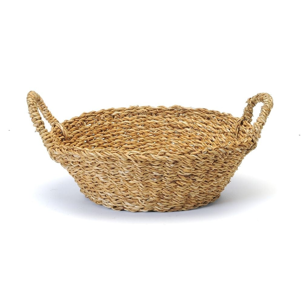 ROUND SEAGRASS BOWL WITH HANDLES - LARGE