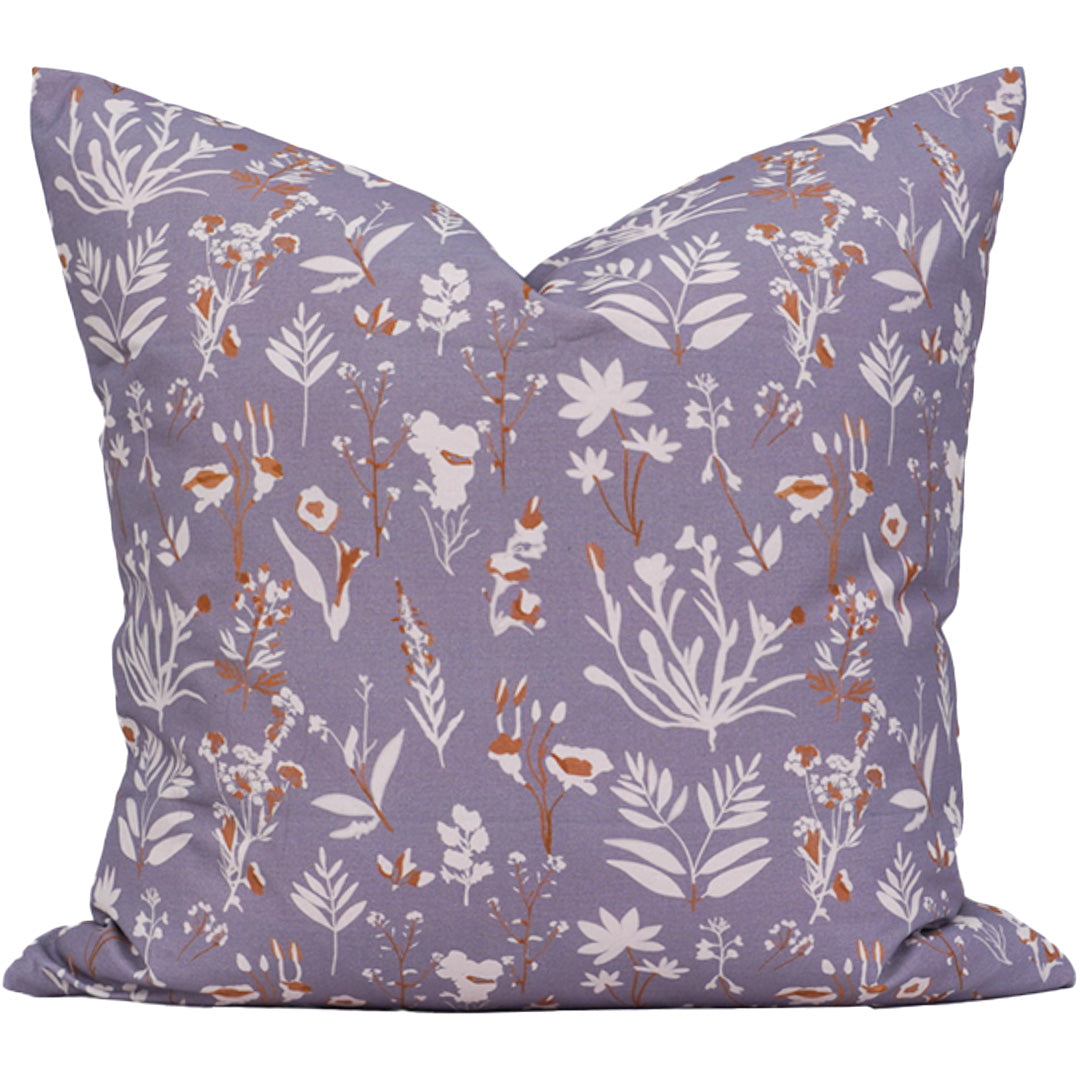 Floral-patterned pillow on a white background