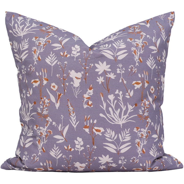 Floral-patterned pillow on a white background