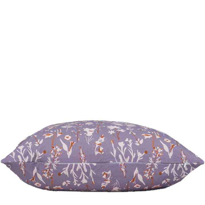 Floral-patterned pillow on a white background