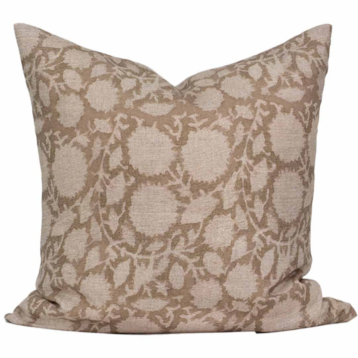 Decorative pillow with a floral pattern on a white background
