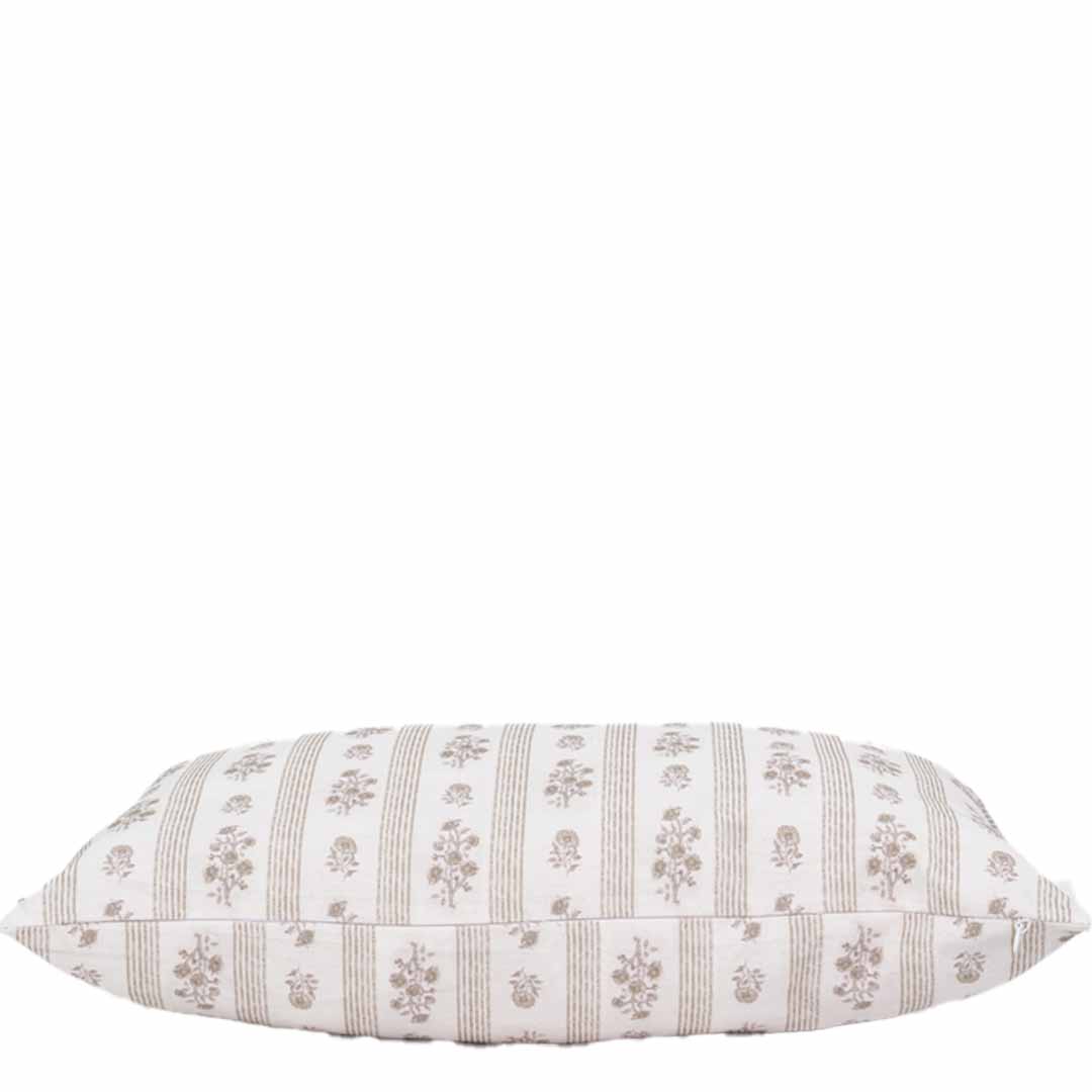 Decorative pillow with floral pattern on a white background