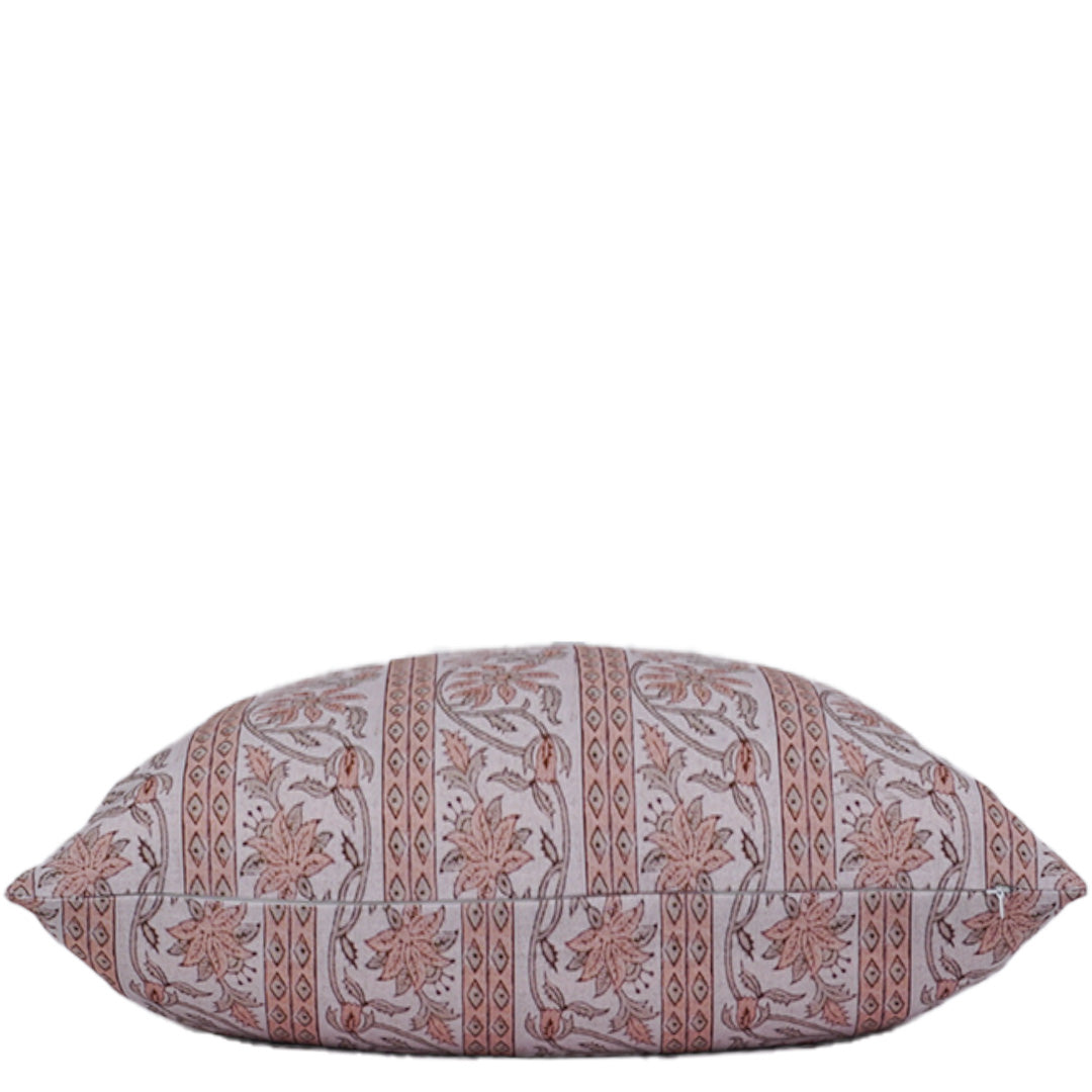 Decorative pillow with floral pattern on a white background