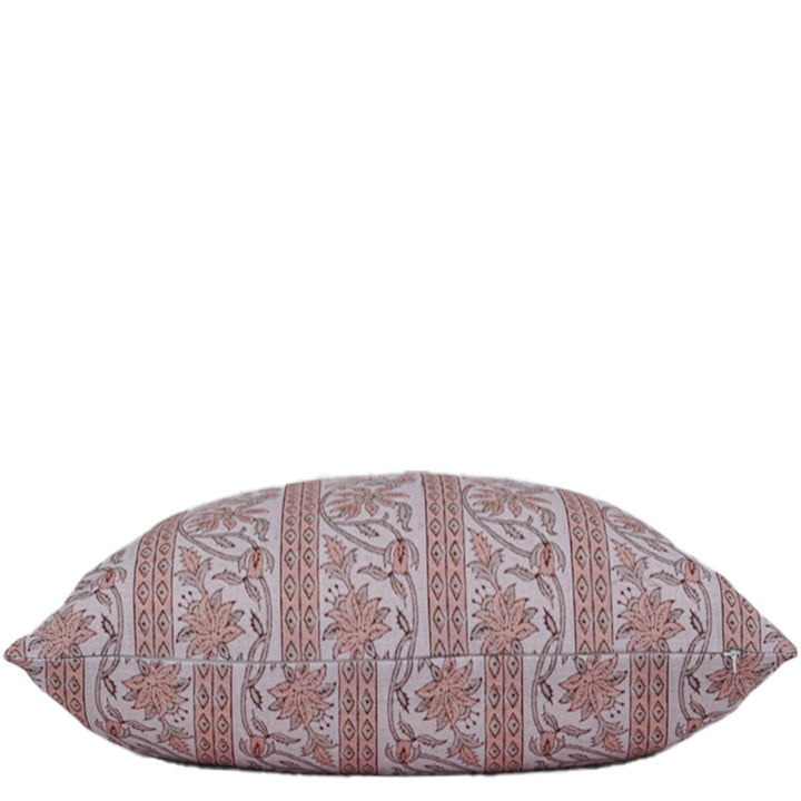 Decorative pillow with floral pattern on a white background