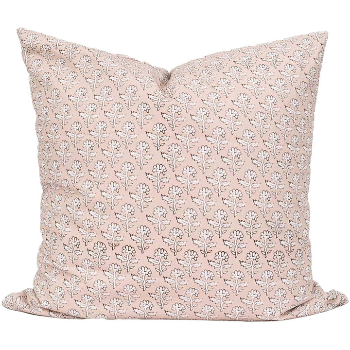 Floral patterned pillow on a white background