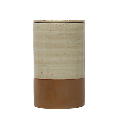 Brown Stoneware Canister