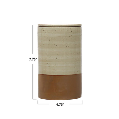 Brown Stoneware Canister