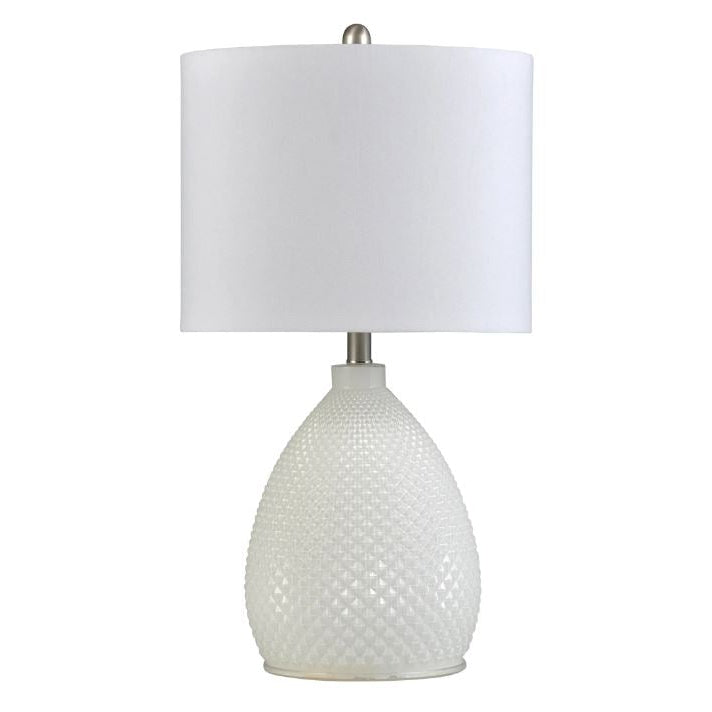 Lampe de table en verre blanc pur