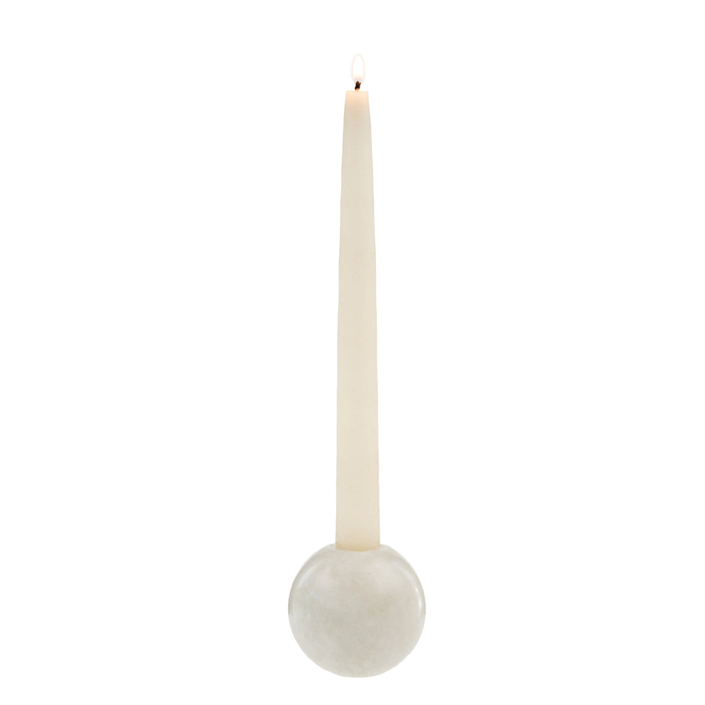 Stone Sphere White Marble Candle Holder