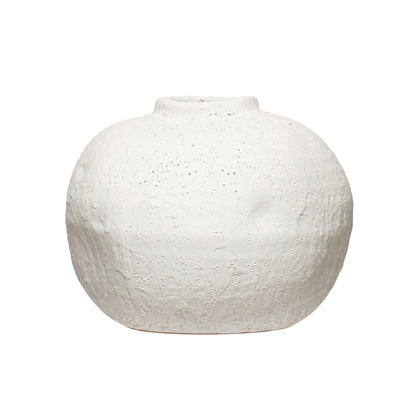 Vase de forme organique en terre cuite 6-3/4" rond X 5-1/2"H, volcan
Finition, blanc mat (Each One Will V