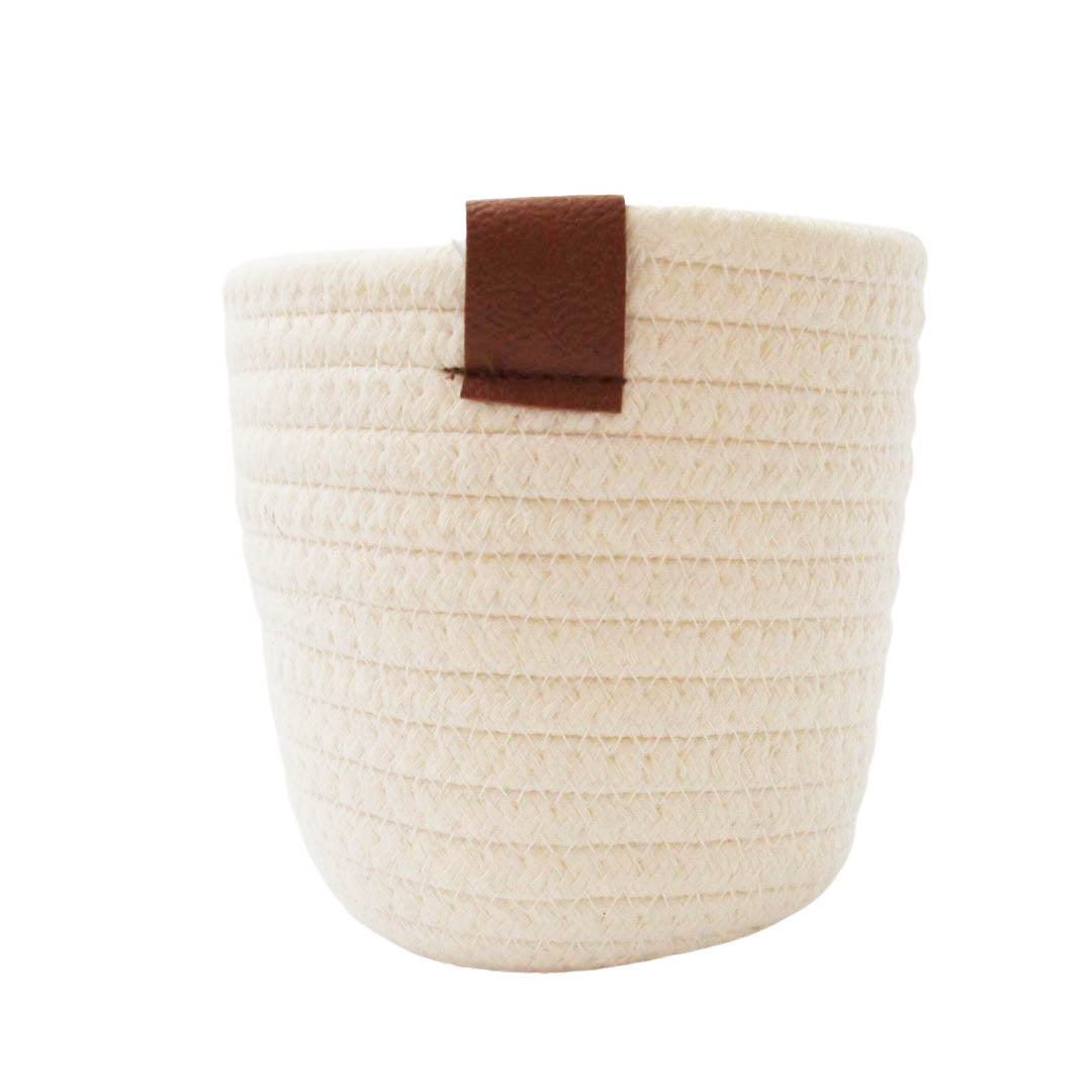White Cotton Rope Planter With Liner