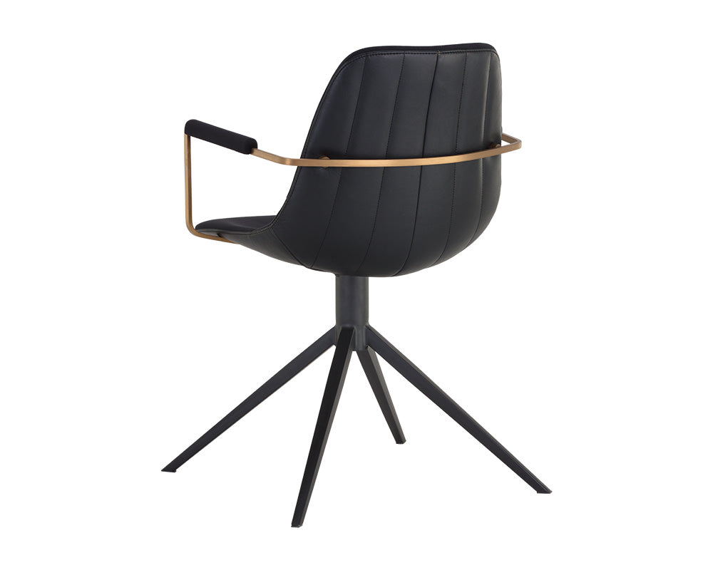 Cassius Swivel Dining Armchair - Abbington Black