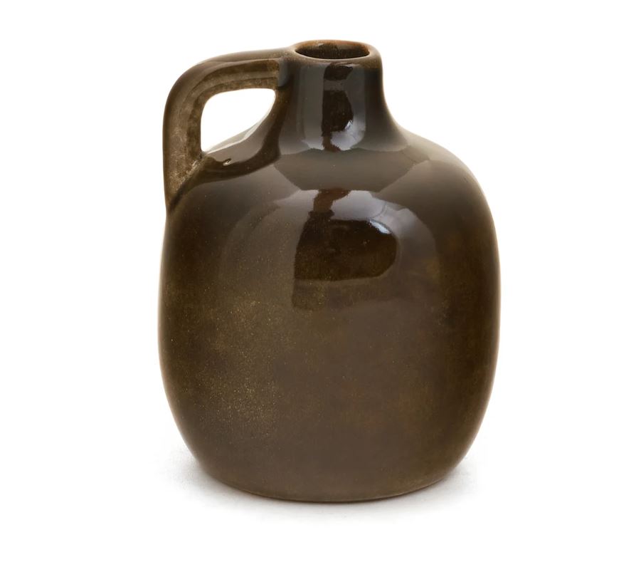 Dark Brown Ceramic Bud Vase