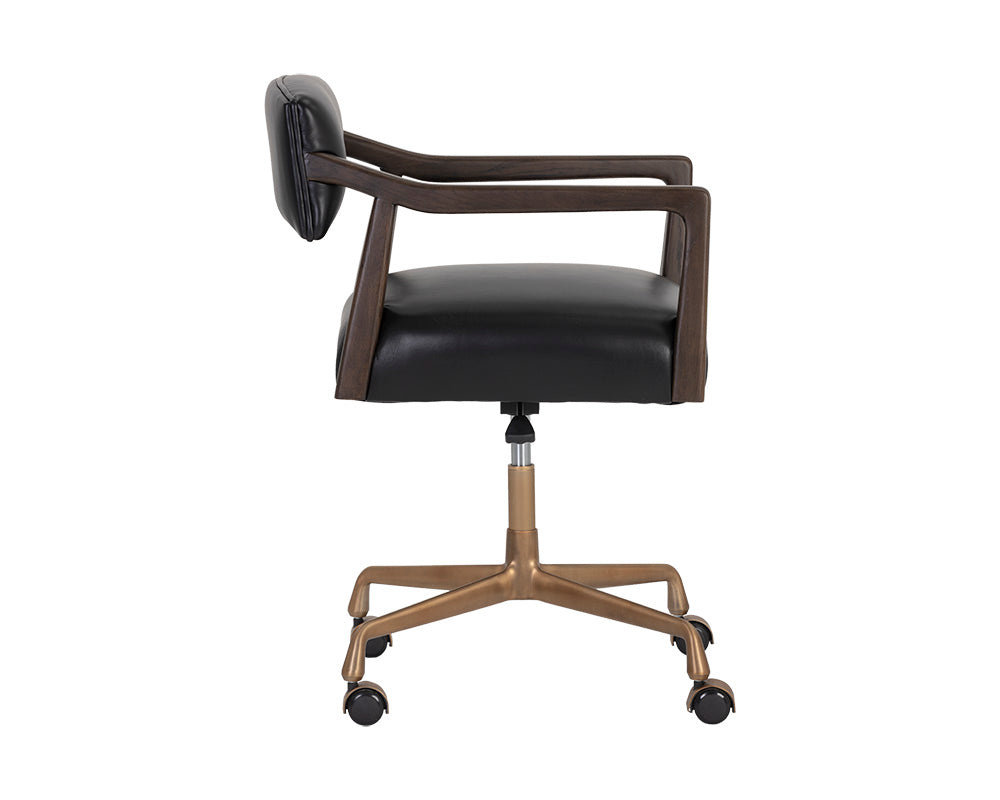 Chaise de bureau Keagan - Cuir noir Cortina