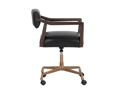 Chaise de bureau Keagan - Cuir noir Cortina