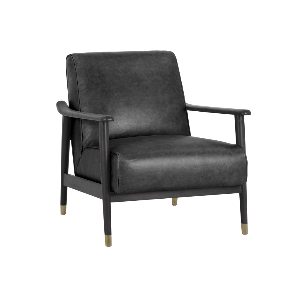 Kellam Lounge Chair - Black Leather