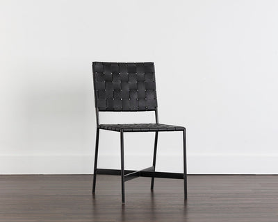 Omari Dining Chair - Black Leather