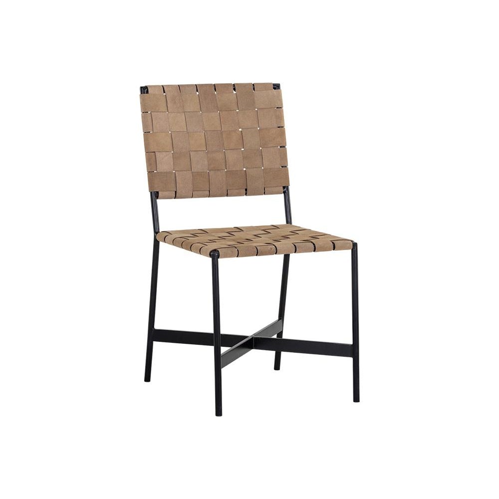Omari Dining Chair - Light Tan Leather