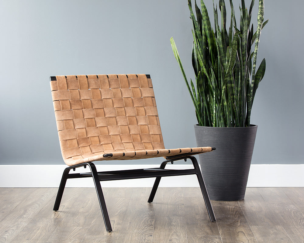 Omari Lounge Chair - Light Tan Leather