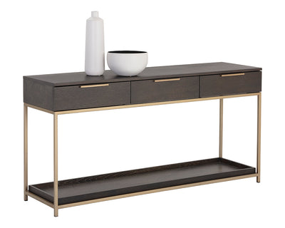 Table console Rebel avec tiroirs - Or - Gris anthracite