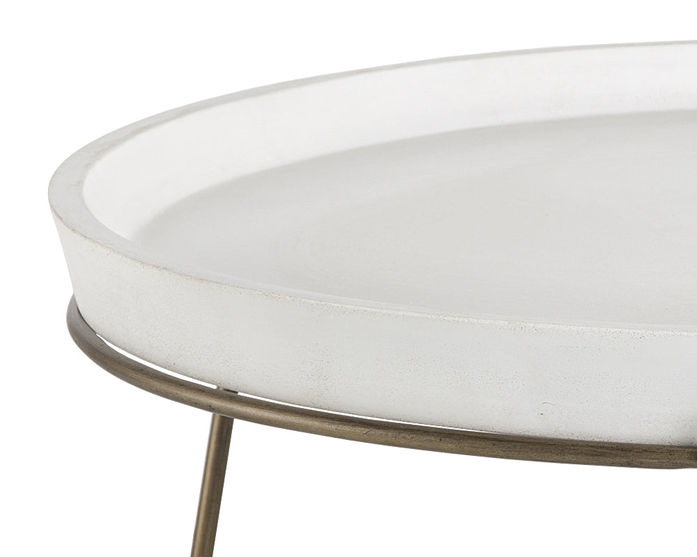 Table Basse Remy - Laiton Antique - Blanc