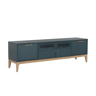 Rivero Media Console And Cabinet - Teal